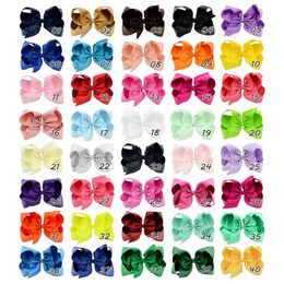 1000pcs 6 inches Baby Ribbon Bow Hair Clips solid Colour bows clip Girls Large Bowknot Hairpins kids Boutique Bows Accessories 40 Colours