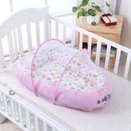 90x50cm Portable Cotton Baby Nest Crib Bed With Mosquito Net Sleep Pod Home Infant Toddler Cradle For born Y200417