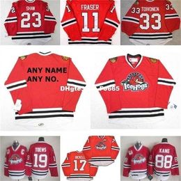 Uf 2017 Mens 11 Colin Fraser AHL Rockford IceHogs Womens Kids 17 Bryan Bickell Custom Ice Hockey Jerseys Blank Jersey Goalit Cut Hot