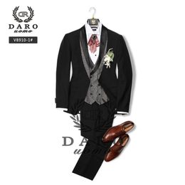 DARO Tuxedo Black Bridegroom Suit Wedding Groom Tuxedo Party Fitting Suit Desingn 201106