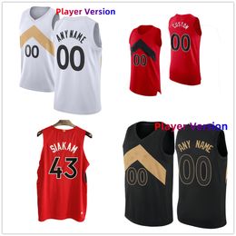 Authentic Stitched Player Version Basketball Jerseys Custom 43 Pascal 23 Fred Siakam VanVleet 3 OG 4 Scottie Anunoby Barnes 33 Gary Trent Jr. 24 Khem Birch 5 Achiuwa