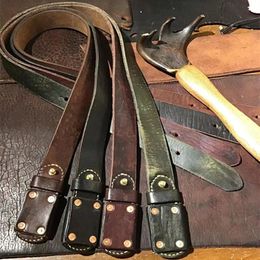 Belts Heavy Thick Quality Genuine Leather Luxury Super Men's Belt Retro Handmade Designer Antique Brown CeintureBelts