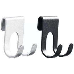 Aluminium Alloy Hook Shower Glass Door Hook Free Hole Shaver Holder Rack Hook Hanger Plug Organiser Rack Towel LX4800