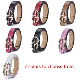 Belts 1psc Luxury Children Belt Hight Quality Leather Fine Fashion Boys Girls Alloy Buckle Jeans Waist 80cmBelts