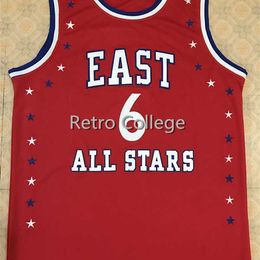 Xflsp 6 Julius Erving 1972 All Star red Retro throwback stitched embroidery basketball jerseys Customise any size number and player name