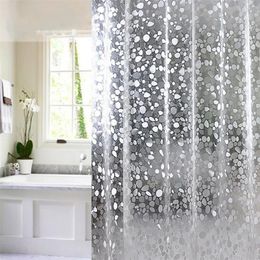 3D PVC Mosaic Shower Curtain Cobblestone Bathroom Waterproof Mildew Proof Bath T200711