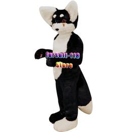 Fursuit Long-haired Husky Dog Fox Wolf Mascot Costume Fur Adult Cartoon Character Halloween Party Cartoon Set #102