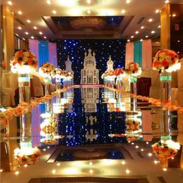 Party Decoration 10m/Roll Luxury Wedding Centrepieces Gold Silver Double Side Aisle Runner Mirror Carpets For Stage T Station Decor