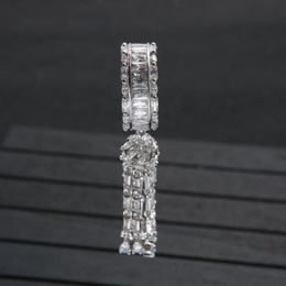Wedding Rings Trendy Women's Jewellery Hand Made Cubic Zirconia Long Chain Tassel Tail Ring For Women Bijoux J1883Wedding