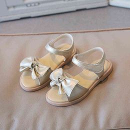 Girls Sandals For Kids Shoes Summer Children Bow Soft Sole Princess Shoes Non-slip Beach Sandals Fashion Flat G220523