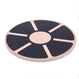 Accessories YOGA WOODEN WOBBLE BOARD NON-SLIP FITNESS DISC GYM WAIST CORE STRENGTH TRAINING PLATE EXERCISE STABILITY TRAINER