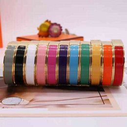 Enamel Rainbow Bangle Bracelets Woman Cuff Fashion Bracelet for Man Women Jewellery Jewelrys Multicolor Optional077D