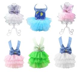 Summer Dog Lace Tullle Dress Cute Princess Teddy Puppy Wedding es Fot Small Medium s Pet Clothes Y200917