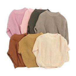 Kaiya Angel Kids Sweater 가을 겨울 솔리드 큐어 옷 소녀면 O- 넥 유아 캐주얼 블라우스 패션 탑 소매 LJ201128