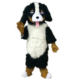 Colourful Bernese Mountain Dog Mascot Costumes Furry Soft Short Plush Jumpsuit