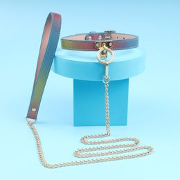 Roleplay Necklace Colourful PU sexyy Bondage Collar Choker Chain Leash BDSM sexy Toys Jewellery Accessories For Women Adult Beauty Items