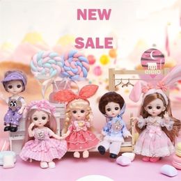 Doll For Girl Toy BJD Mini 13 Movable Joint Baby 3D Big Eyes Beautiful DIY With Clothes Dress Up 112 Fashion 220815