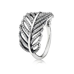 925 Sterling Silver Light As Feather Rings CZ diamond Women Wedding Jewelry Original box for Pandora ring sets