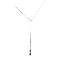Chains 925 Sterling Silver High Quality Name Bar Lariat Long Chain Women Necklace 925Chains