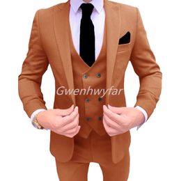 Men's Suits & Blazers Gwenhwyar Latest Men's Suit 3 Piece Beach Wedding Tuxedo Custom Summer Groom Jacket Vest PantsMen's