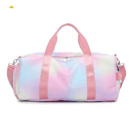 Travel Bag Women's Portable Shoulder Bag Cylinder Printing Waterproof Large Capacity Yoga Exercise Fitness Travel Bag 220718