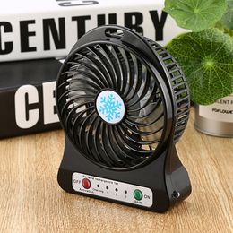 Portable Mini LED Fan Air Cooler Battery Operated USB Charging Desktop 3 Mode Speed Regulation LED Lighting Function