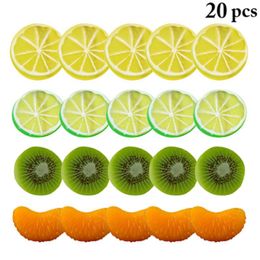 Party Decoration 20Pcs/Set Artificial Fruit Simulation Slices Kiwi Christmas Ornament Kitchen Wedding Fake SuppliesParty PartyParty