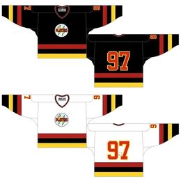 Nik1 Cheap Customised 1982 83-1988 89 OHL Mens Womens Kids Home White Road Black Stiched Guelph Platers s Ontario Hockey League Jerseys