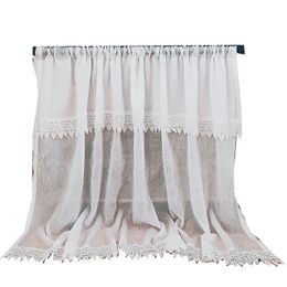 Curtain & Drapes 155x95/155x65cm Romantic French Style White Lace Half Valance Bay Window For Kitchen Cabinet DoorCurtain