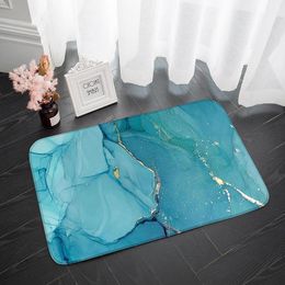 Carpets Anti-Slip Marble Doormat Turquoise Carpet Large Kitchen Floor Chair Mat Soft Proarble Front Entrance Mats 3d CarpetsCarpets