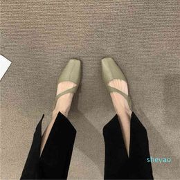 Sandals Pumps Slippers French Personalized Women Shoes Square Head Flat Sole Temperament Hollow Out Fashion High Heel