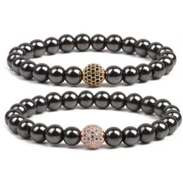 Natural Lava Stone Handmade Strands Ball Beaded Bracelets For Men Energy Charm Party Club Decor Fashion Jewellery
