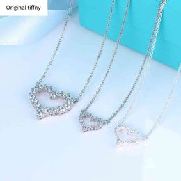 Love Heart Shaped Diamond Pendant Necklace S925 Sterling Silver Love Necklace Light Luxury Niche Design Necklace Valentine's Day Birthday Gift G220722