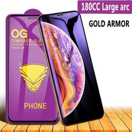 iphone 11 pro max protector Canada - OG Tempered Glass Screen Protector Film Guard Golden Armor Premium Curved Coverage Cover Shield For iPhone 13 11 12 Pro Max XS XR X 8 7 Samsung Moto LG