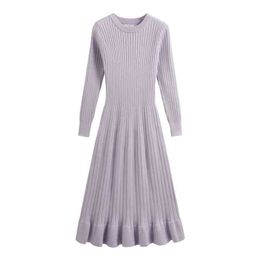 HLBCBG autumn winter thick Mermaid sweater dress elegant knit Trumpet women slim midi Female chic T220804