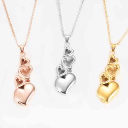 Stainless Steel Memorial Jewellery 4 Heart Cremation Urn For Pet / Human Ashes Ash Holder Keepsake Pendant Necklace Jewel Y220523