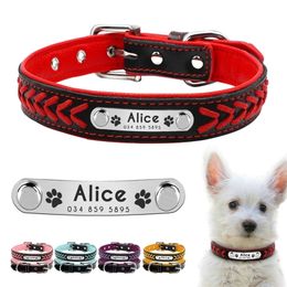 Personalised Dog Collar Customised Dog Collars Padded Pet Collar Name ID Collars for Small Medium Large Dogs Cats 220610