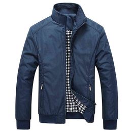 Spring Autumn Men's Bomber Jackets Casual Business Stand Collar College Windbreaker Jacket Baseball Slim Coats Plus Size 7XL Y220803