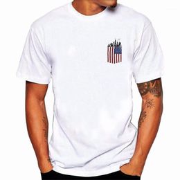 Men's T-Shirts Summer Men T Shirt Male US Flag T-Shirt Muscle Build Tactical Tee American Patriotic Tercel Casual O-Neck Tops