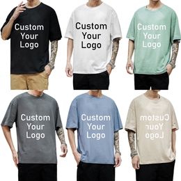 Cotton Oversize T Shirts Make Your Design Pictures or Texts Custom Men Women Printed Original Gifts for Friends 220614