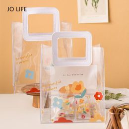 Gift Wrap LIFE Transparent Packaging Handbag Handmade Baking Wrapping Bag PVC Flower Printed Fashion BagGift