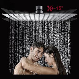 Stainless Steel Ultrathin Shower Head 16" Rainfall Shower Faucet Head Chrome Bathroom Large Flow Showerhead Faucet Accessory