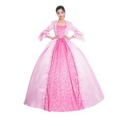 Casual Dresses Pink Gothic Vintage Reenactment Theatre Clothing Ball Gown Victorian Wedding Party Formal DressCasual