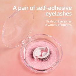 New 1 Pairs of Self-Adhesive False Eyelashes Natural Long Thick Quickly Paste Reuse No Glue No Magnetic with box