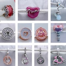 New 925 Sterling Silver Mom Beads for Original Pandora Charm Bracelet Family Tree Pendant Women Jewelry Gifts DIY Jewelry Making
