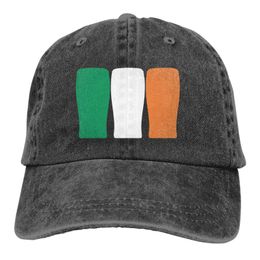 Baskenmützen St. Patricks Day Bier trinken irische Flagge Männer Frauen Baseballmütze Cowboyhut Peaked Bebop Hüte und