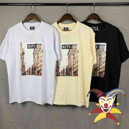 Kith Shirt Men Women High-quality Express Train Graphic Tee European Code Short Sleeve Fhaw