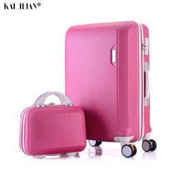 Rolling Luggage Set Spinner Women Suitcase Wheels Travel Bag Trolley Inch Carry Ons Handle Case Cabin J220708 J220708