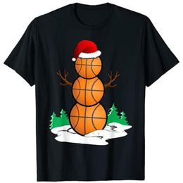 Men's T-Shirts Basketball Snowman Balls Christmas Pyjama Gifts Men Boys Kid T-ShirtMen's