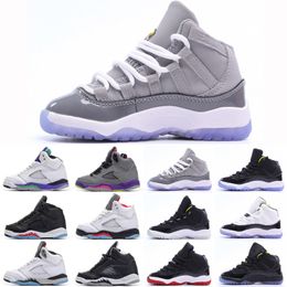 boys shoes size 11 Canada - Kids Shoes TD Cool Grey 11 XI Sneaker Concord Space Jam Metallic Silver Pink Snakeskin Bred Legend Blue 72-10 Children Boys Girls Basketball Shoes Size 25-35